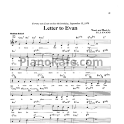 Ноты Bill Evans - Letter to Evan - предпросмотр