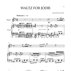 Ноты Ievgen Suiunov - Waltz for Jodie for flauto and piano - предпросмотр