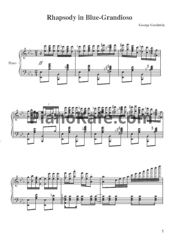 Ноты George Gershwin - Rhapsody in blue - PianoKafe.com