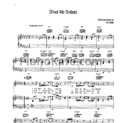 Ноты Tom Waits - Shiver me timbers - предпросмотр