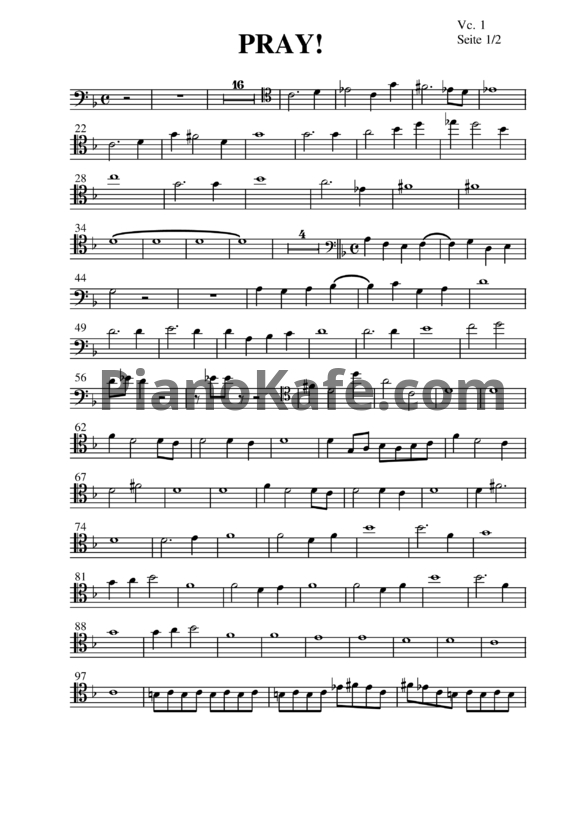 Ноты Apocalyptica - Pray - PianoKafe.com