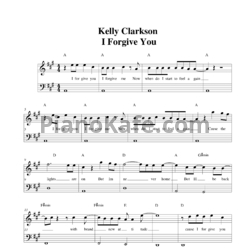 Ноты Kelly Clarkson - I forgive you - предпросмотр