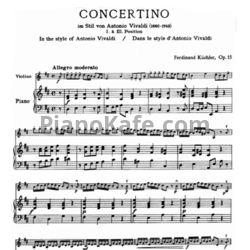 Ноты Ф. Кюхлер - Концертино в стиле А. Вивальди (Op. 15) - предпросмотр