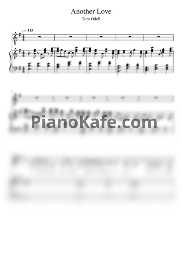 Ноты Tom Odell - Another Love - PianoKafe.com