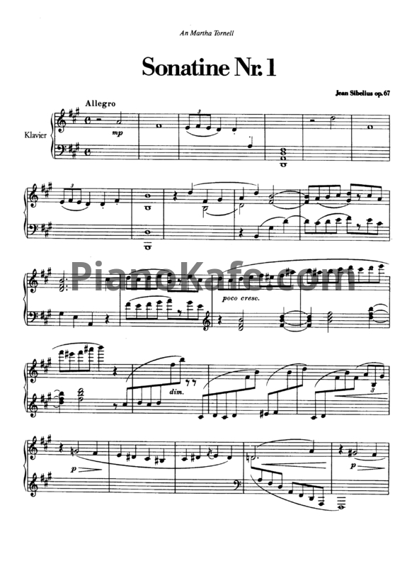 Ноты Ян Сибелиус - 3 сонатины для фортепиано (Op. 67) - PianoKafe.com