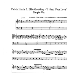 Ноты Calvin Harris feat. Ellie Goulding - I need your love - предпросмотр