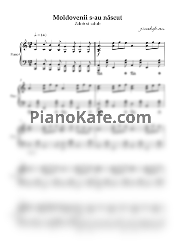 Ноты Zdob si zdub - Moldovenii s-au născut (Аккомпанемент) - PianoKafe.com