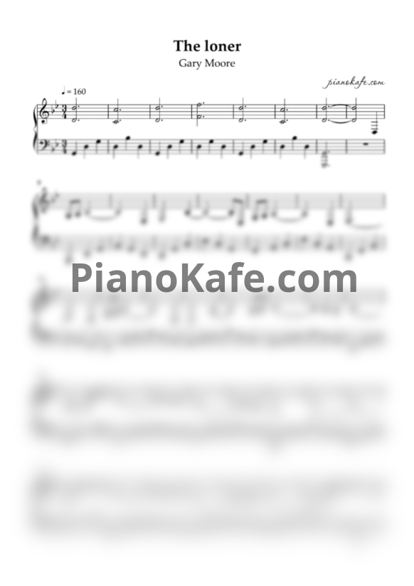 Ноты Gary Moore - The loner - PianoKafe.com