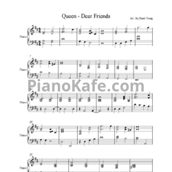 Ноты Queen - Dear friends - предпросмотр