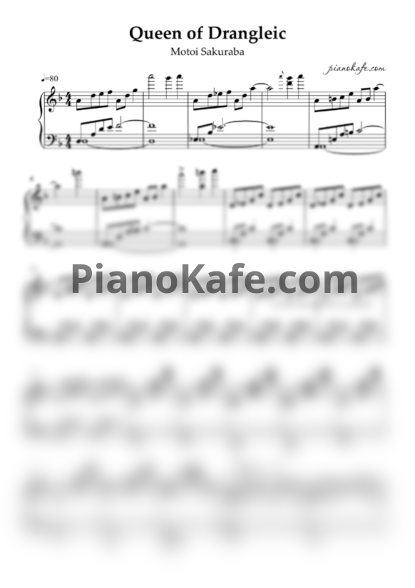 Ноты Motoi Sakuraba - Queen of Drangleic - PianoKafe.com
