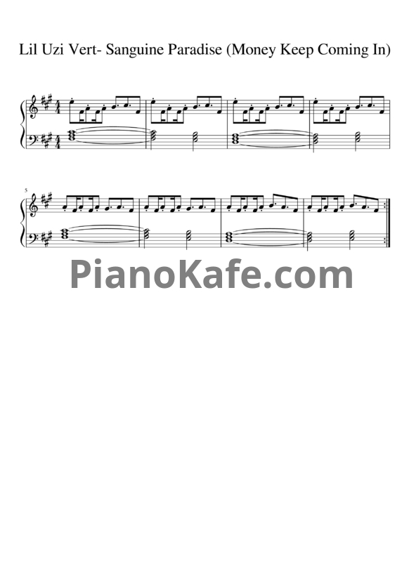 Ноты Lil Uzi Vert - Sanguine paradise - PianoKafe.com