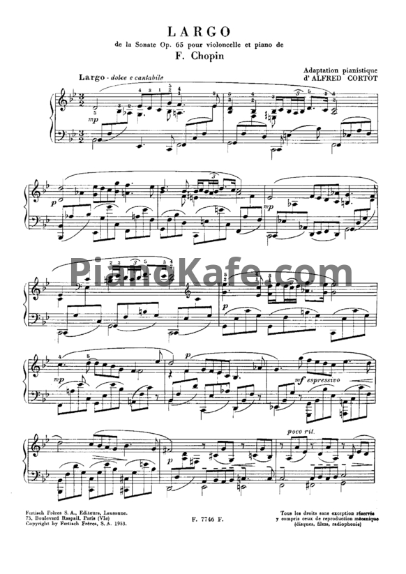 Ноты Фредерик Шопен - Largo (Op. 65) - PianoKafe.com
