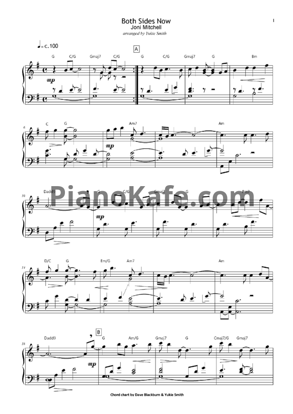 Ноты Joni Mitchell - Both sides now - PianoKafe.com