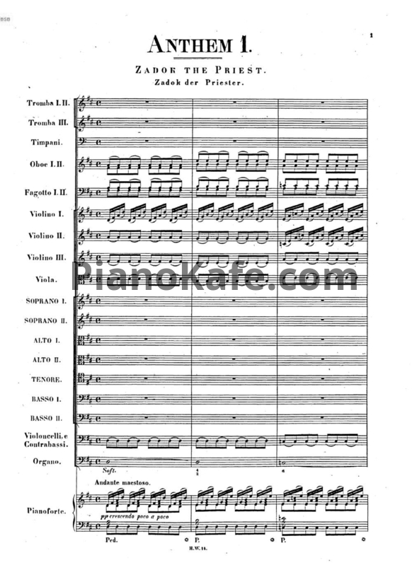 Ноты Георг Гендель - Коронационные псалмы (HWV 258-261) - PianoKafe.com