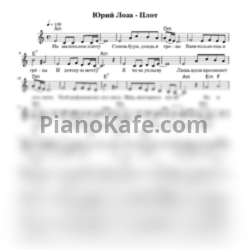 Ноты Юрий Лоза - Плот (Переложение для голоса и гитары) - предпросмотр