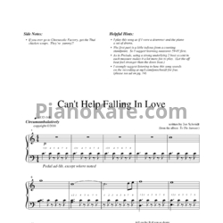 Ноты Jon Schmidt - Can't help falling in love - предпросмотр