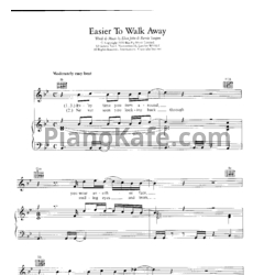 Ноты Elton John - Easier to walk away - предпросмотр