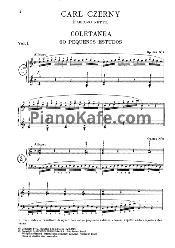 Ноты Карл Черни - 60 этюдов - PianoKafe.com