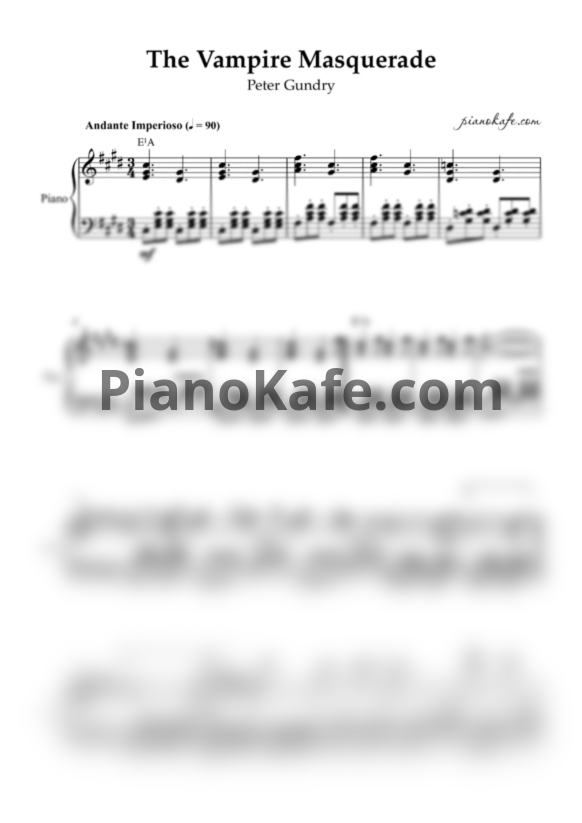 Ноты Peter Gundry - The vampire waltz - PianoKafe.com