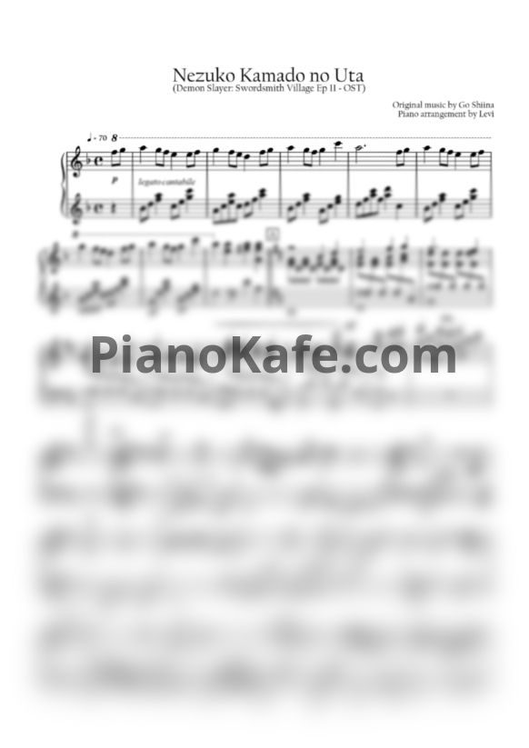 Ноты Go Shiina - Nezuko kamado no uta - PianoKafe.com