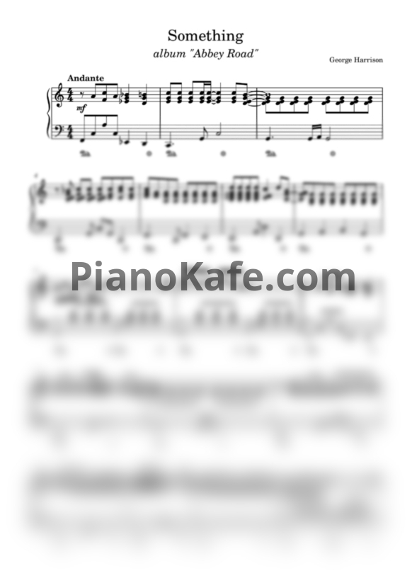 Ноты The Beatles - Something (Переложение для фортепиано) - PianoKafe.com