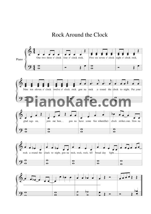 Ноты Bill Haley & His Comets - Rock Around The Clock - PianoKafe.com