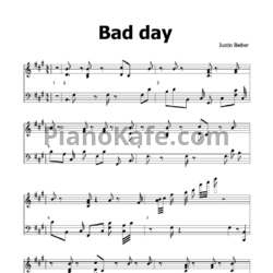 Ноты Justin Bieber - Bad day - предпросмотр