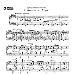 Ноты И. Падеревский - Краковяк ми мажор (Op. 5, №1) - предпросмотр