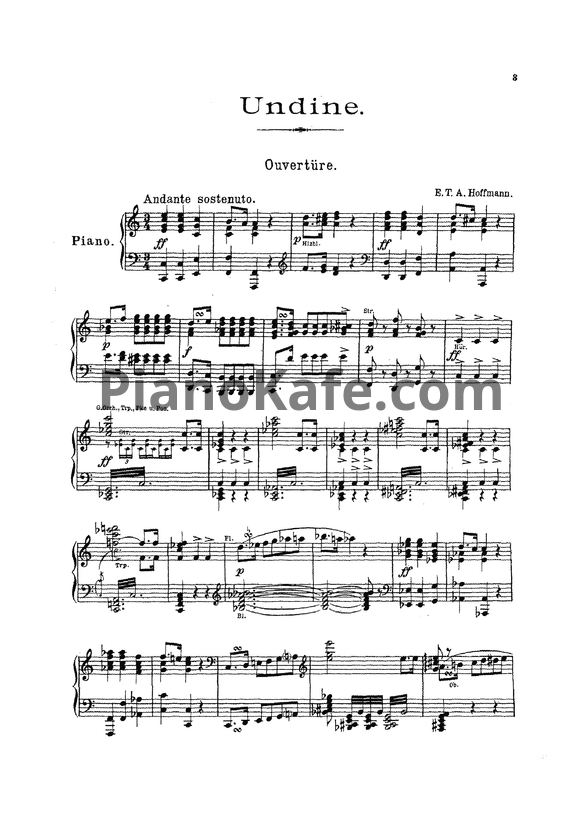 Ноты Э. Гофман - Опера "Ундина" (Клавир) - PianoKafe.com
