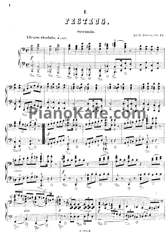 Ноты А. Йенсен - Свадебная музыка. 4 пьесы для фортепиано в 4 руки (Op. 45) - PianoKafe.com