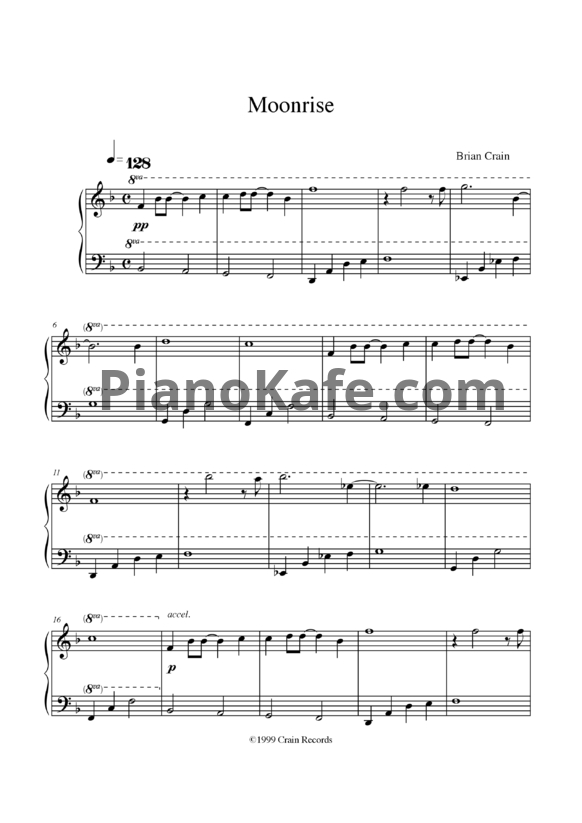 Ноты Brian Crain - Moonrise - PianoKafe.com