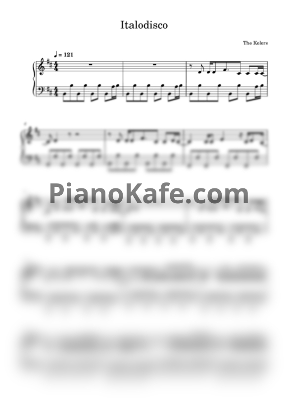 Ноты The Kolors - Italodisco - PianoKafe.com
