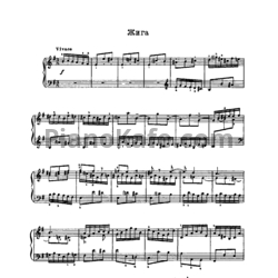 Ноты И. Бах - Сюита №5 (e-moll): Жига - предпросмотр