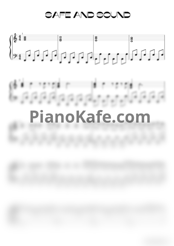 Ноты Capital Cities - Safe and sound (Arr. Elen Zhu) - PianoKafe.com