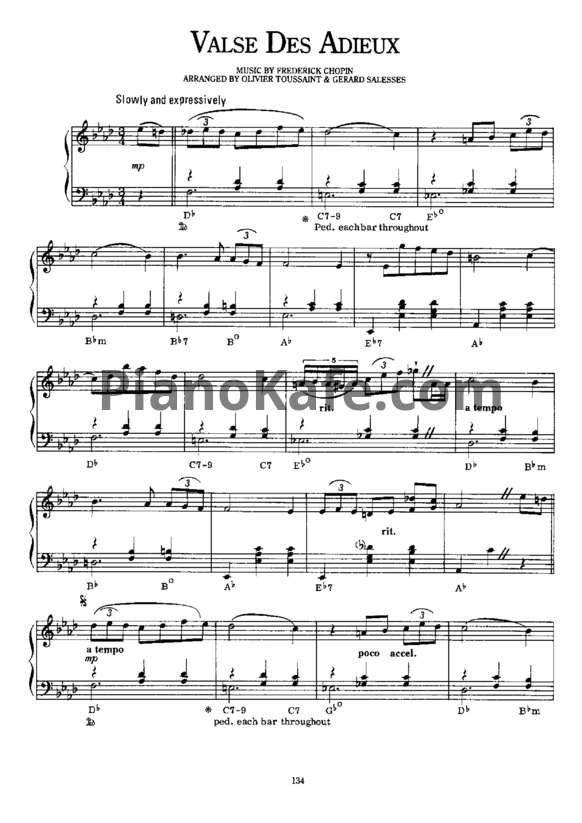 Ноты Richard Clayderman - Valse des adieux - PianoKafe.com