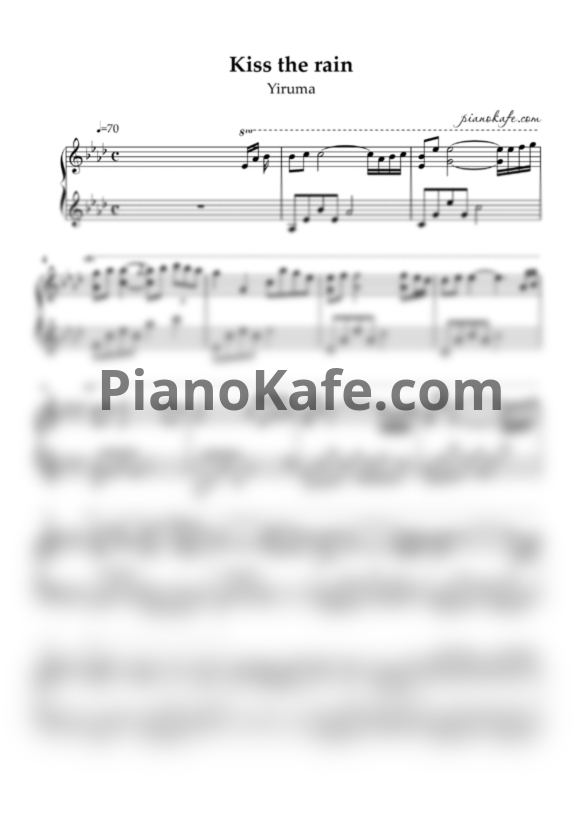 Ноты Yiruma - Kiss the rain - PianoKafe.com