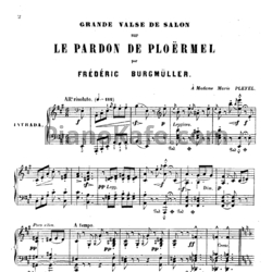 Ноты Фридрих Бургмюллер - Большой салонный вальс "Le Pardon de Ploërmel" - предпросмотр