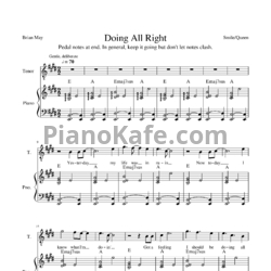 Ноты Queen - Doing all right - предпросмотр