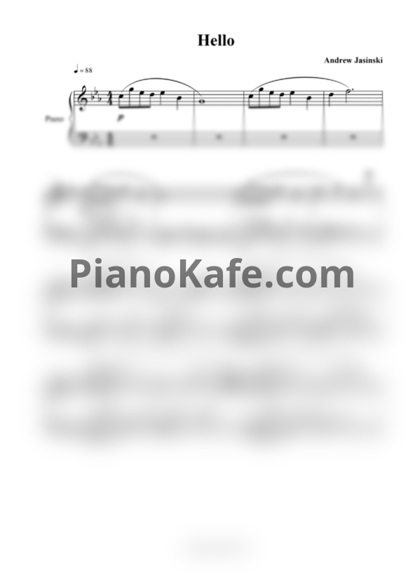 Ноты Andrew Jasinski - Hello - PianoKafe.com