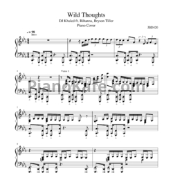 Ноты DJ Khaled  feat. Rihanna, Bryson Tiller - Wild thoughts - предпросмотр