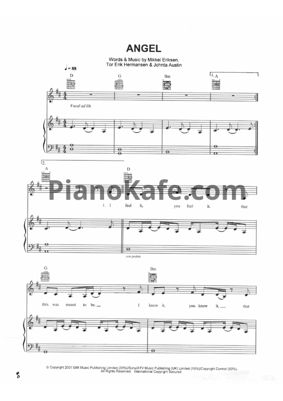 Ноты Leona Lewis - Angel - PianoKafe.com
