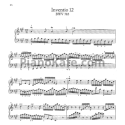 Ноты И. Бах - Инвенция №12 (BWV 783) - предпросмотр