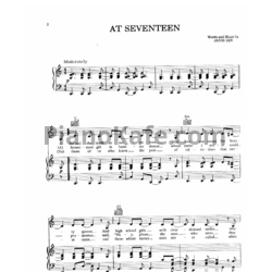 Ноты Janis Ian - At Seventeen - предпросмотр