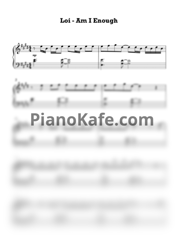 Ноты Loi - Am I enough - PianoKafe.com