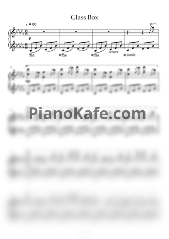 Ноты Ilya Beshevli - Glass box - PianoKafe.com