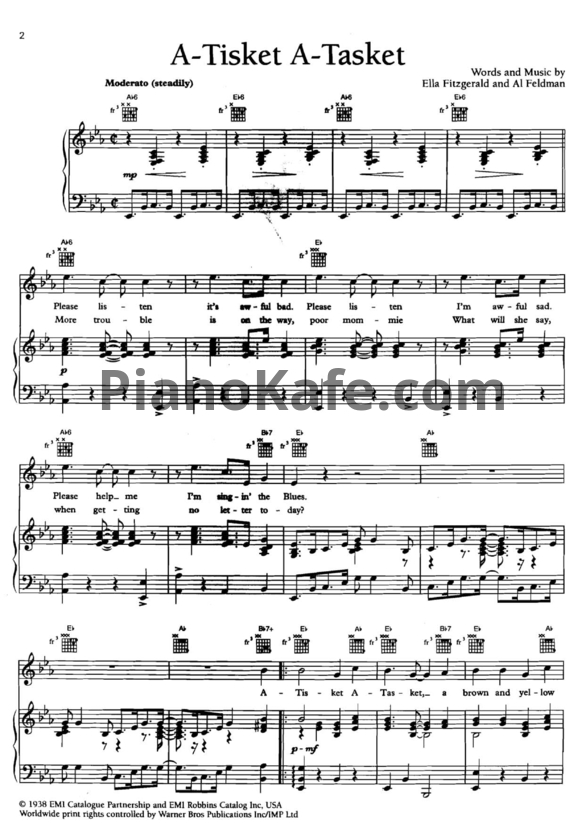 Ноты Ella Fitzgerald - A-tisket a-tasket (Версия 2) - PianoKafe.com