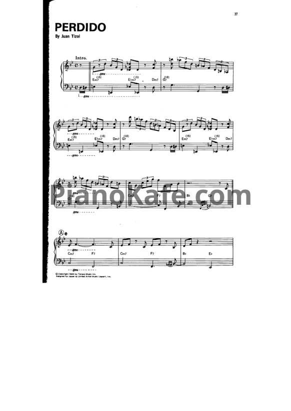 Ноты Oscar Peterson - Perdido - PianoKafe.com