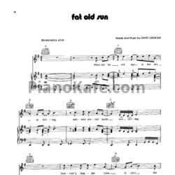 Ноты Pink Floyd - Fat old sun - предпросмотр