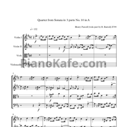 Ноты Генри Пёрселл - Трио-соната №10 в трёх частях ля мажор (Z 799) - предпросмотр