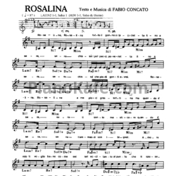 Ноты Fabio Concato -  Rosalina - предпросмотр
